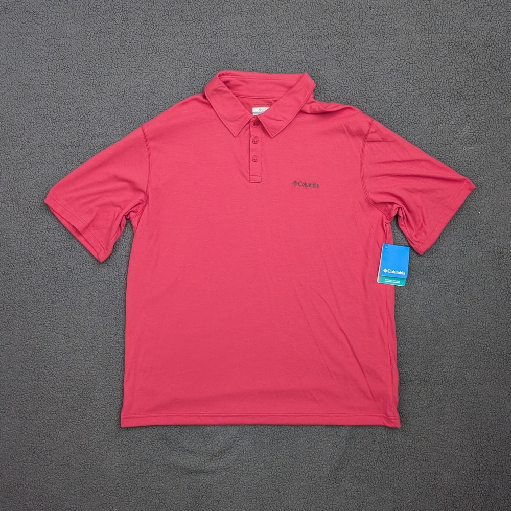 Columbia Sunstone Bridge Polo Mens XL Red Omni-Wick Short Sleeve | New with tags